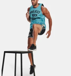Online Under Armour Canotta Project Rock Reversible Mesh Da Uomo Glacier Blue / Black - 433