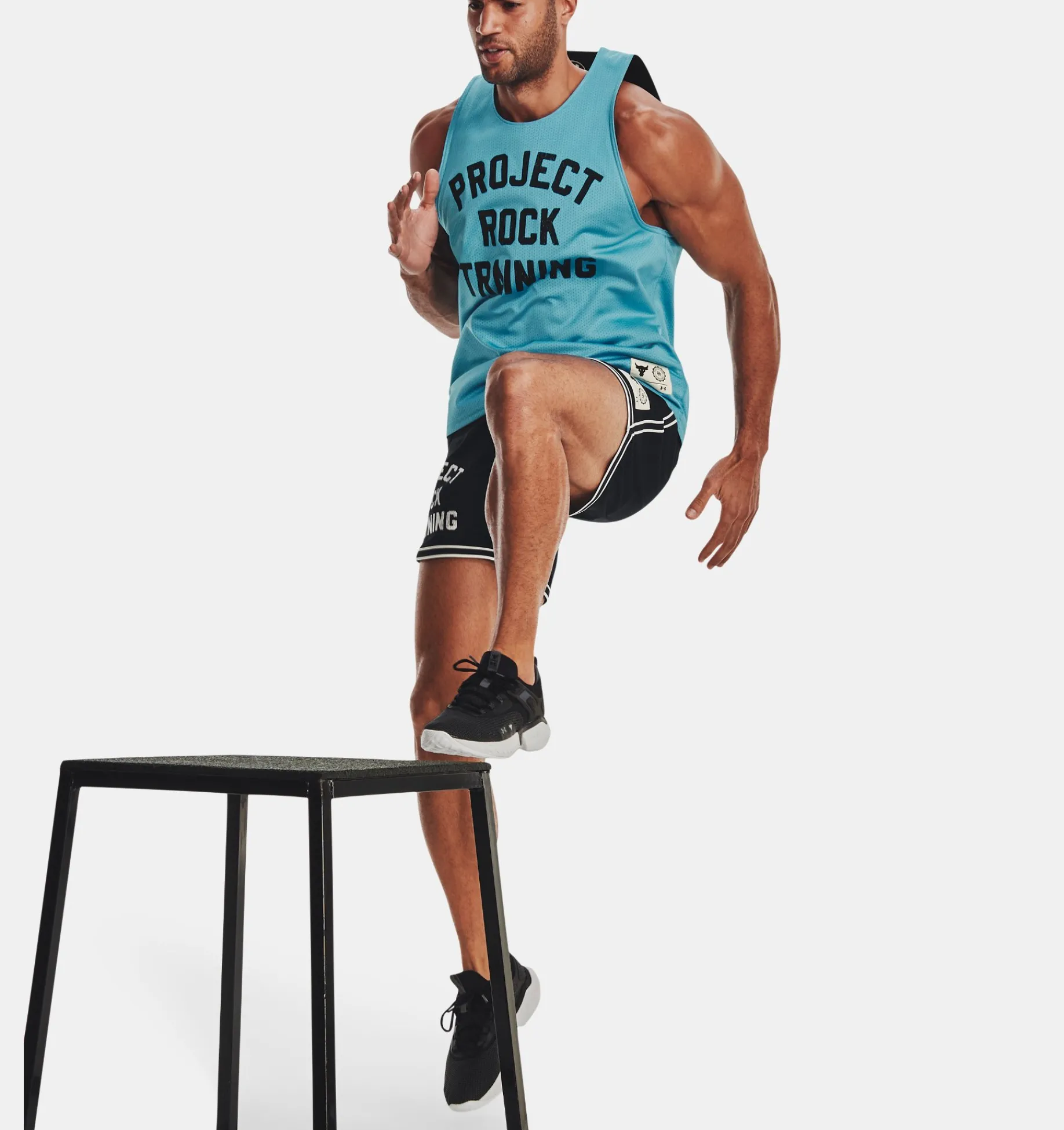 Online Under Armour Canotta Project Rock Reversible Mesh Da Uomo Glacier Blue / Black - 433