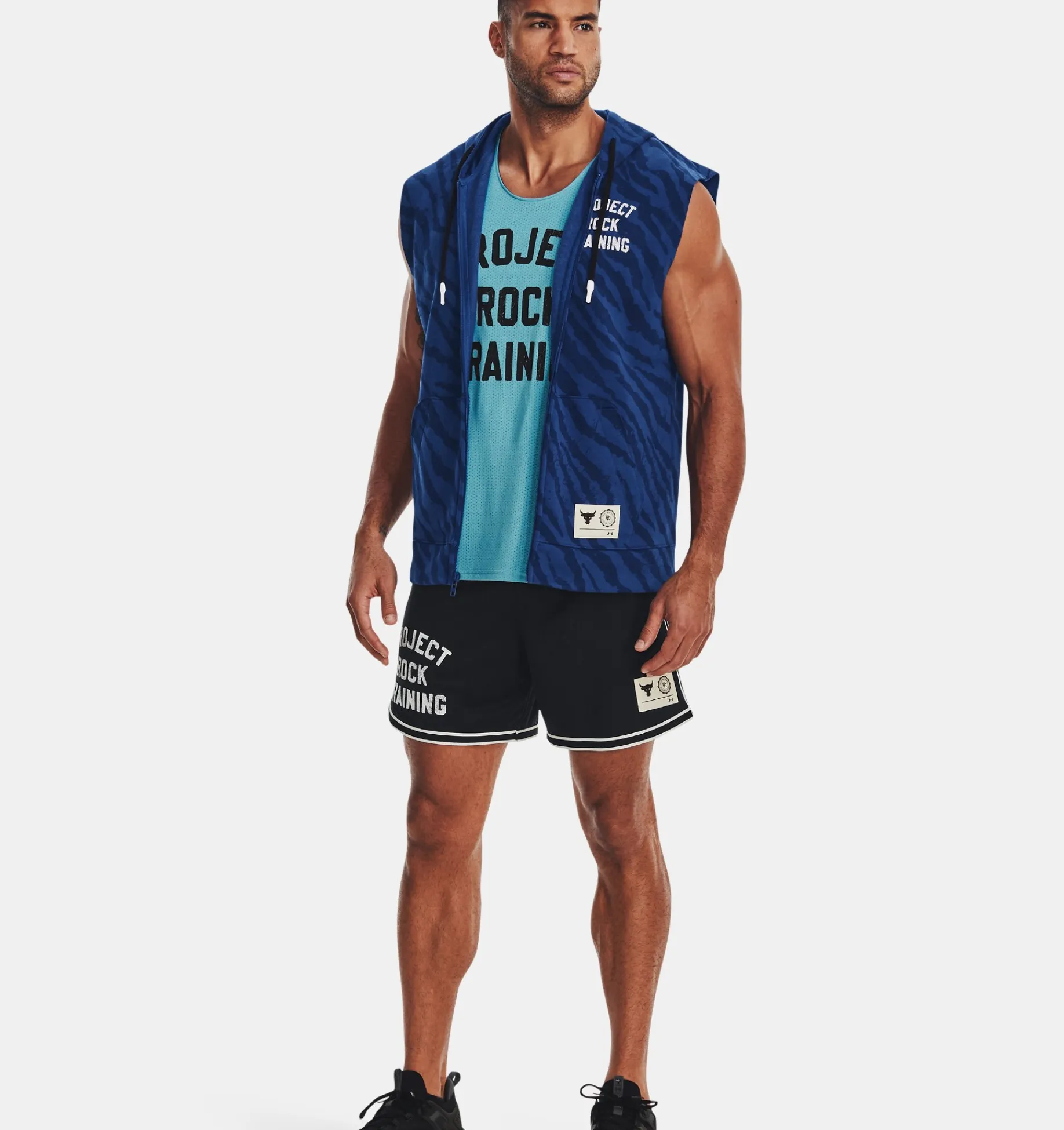 Online Under Armour Canotta Project Rock Reversible Mesh Da Uomo Glacier Blue / Black - 433