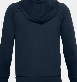 Shop Under Armour Felpa Con Cappuccio Ua Rival Cotton Full Zip Da Ragazzo Academy / Onyx White - 408