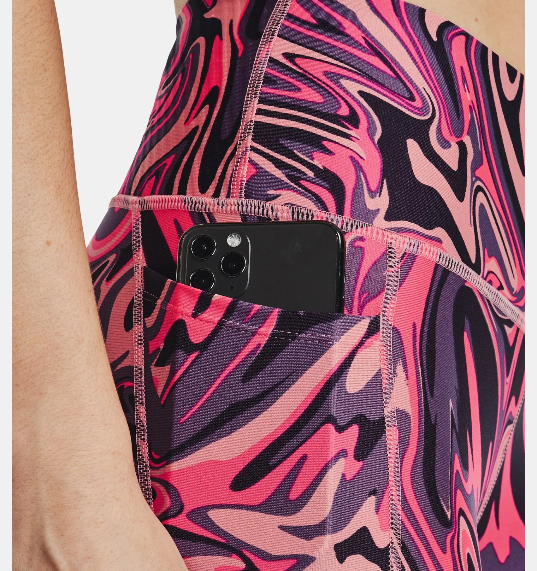 Best Sale Under Armour Leggings Heatgear® Armour Printed 7/8 Da Donna Posh Pink / Tux Purple - 603