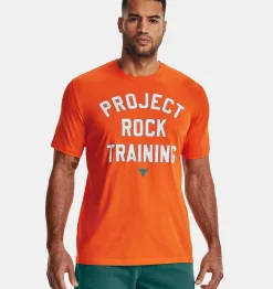 Hot Under Armour Maglia A Maniche Corte Project Rock Training Da Uomo Team Orange / White - 800