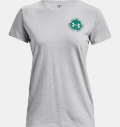 Store Under Armour Maglia A Maniche Corte Ua Collegiate Varsity Da Donna Mod Gray Light Heather / Birdie Green - 011