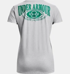 Store Under Armour Maglia A Maniche Corte Ua Collegiate Varsity Da Donna Mod Gray Light Heather / Birdie Green - 011