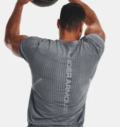 Best Sale Under Armour Maglia A Maniche Corte Ua Seamless Grid Da Uomo Pitch Gray / Black - 012
