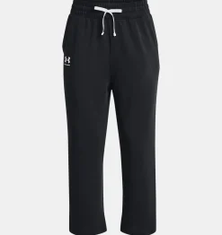 Sale Under Armour Pantaloni Ua Rival Terry Flare Crop Da Donna Black / White - 001