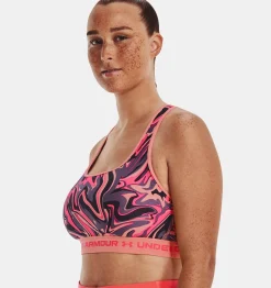 Clearance Under Armour Reggiseno Sportivo Ua Crossback Mid Print Da Donna Posh Pink / Pink Shock - 603