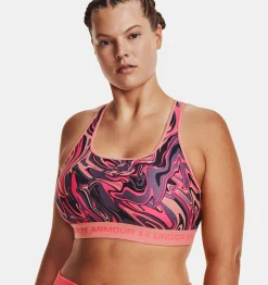 Clearance Under Armour Reggiseno Sportivo Ua Crossback Mid Print Da Donna Posh Pink / Pink Shock - 603