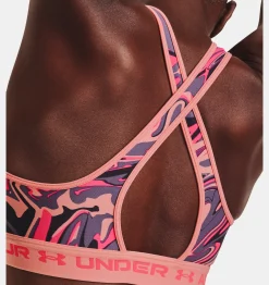 Clearance Under Armour Reggiseno Sportivo Ua Crossback Mid Print Da Donna Posh Pink / Pink Shock - 603