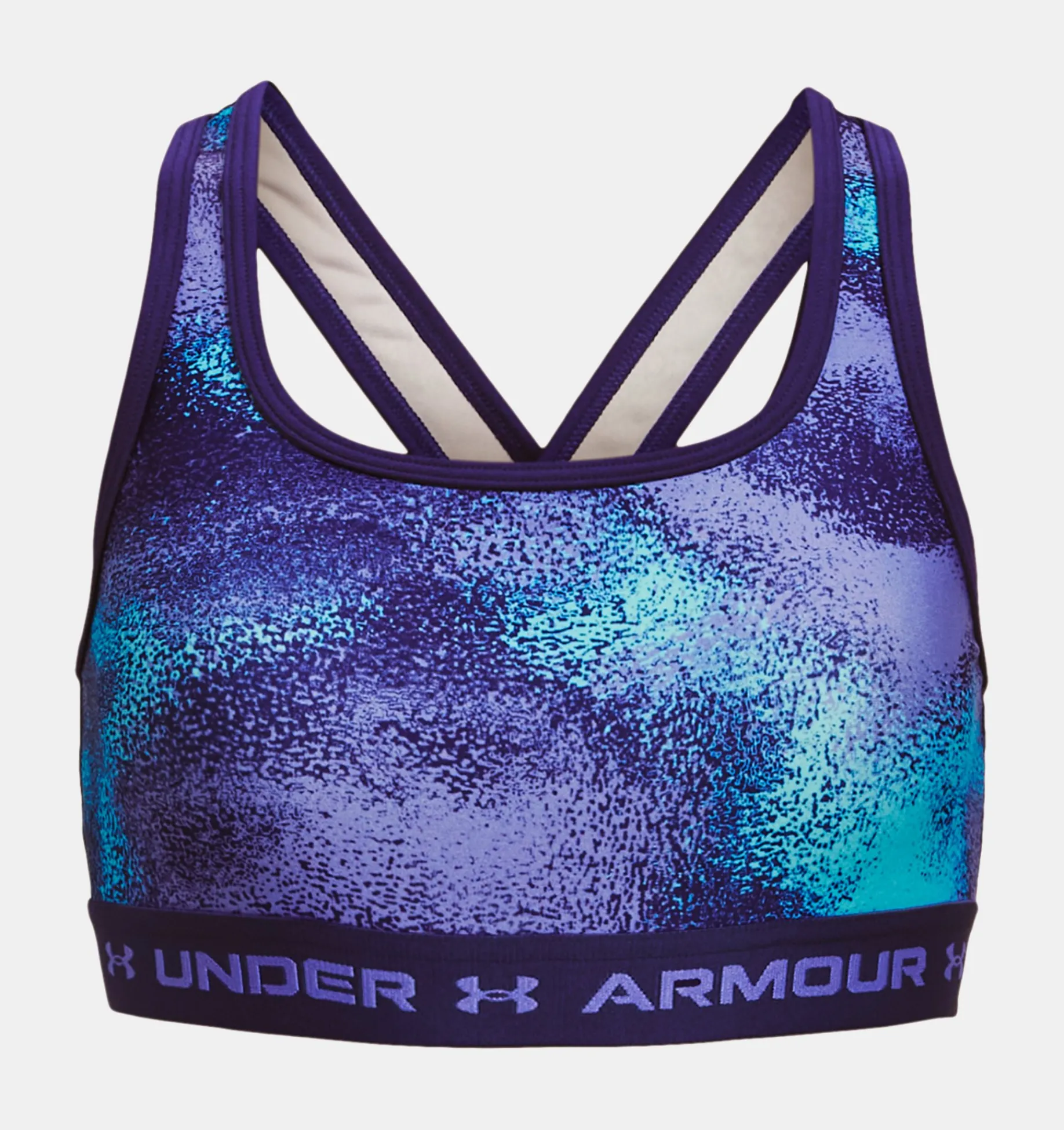 Online Under Armour Reggiseno Sportivo Ua Crossback Printed Da Ragazza Sonar Blue / Baja Blue - 468