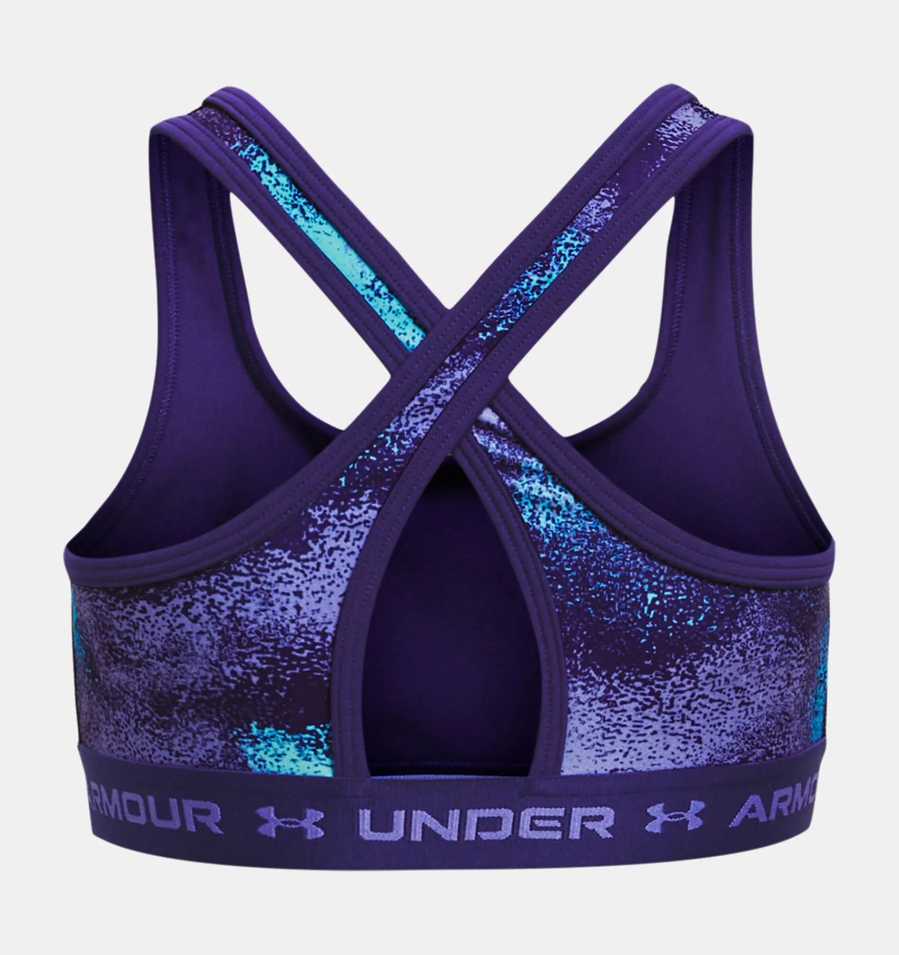 Online Under Armour Reggiseno Sportivo Ua Crossback Printed Da Ragazza Sonar Blue / Baja Blue - 468