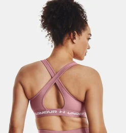 Discount Under Armour Reggiseno Sportivo Ua Crossback Mid Da Donna Pink Elixir / White - 697