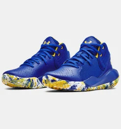 Sale Under Armour Scarpe Da Basket Grade School Ua Jet '21 Royal / White - 400