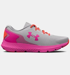 Discount Under Armour Scarpe Da Corsa Grade School Ua Charged Rogue 3 Da Ragazza Halo Gray / After Burn - 102