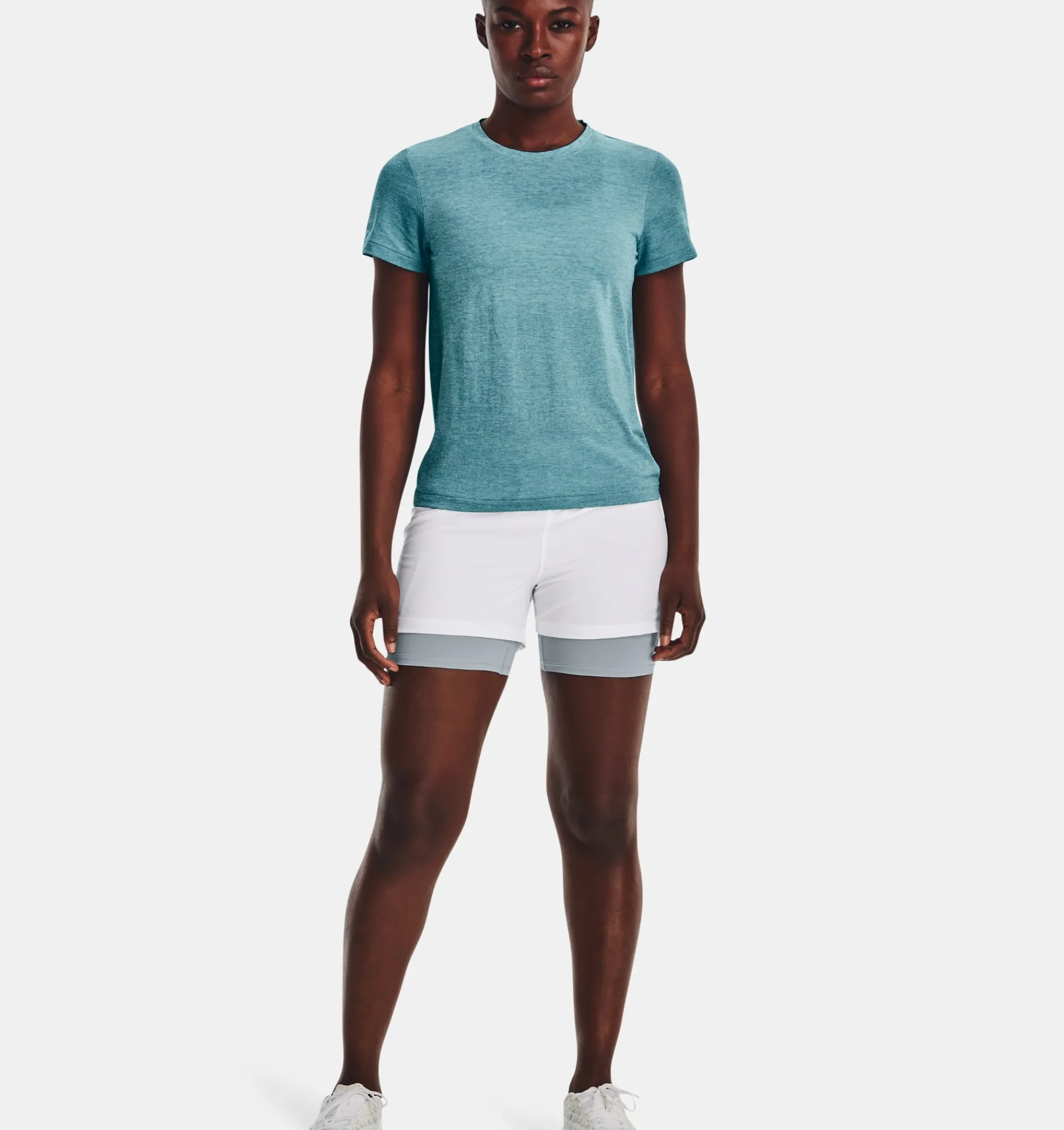 Shop Under Armour Shorts Ua Run Stamina 2-In-1 Da Donna White / Harbor Blue - 100