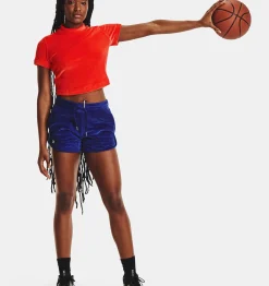 Sale Under Armour Shorts Ua Velour Rose Da Donna Bauhaus Blue / Silver Chrome - 456